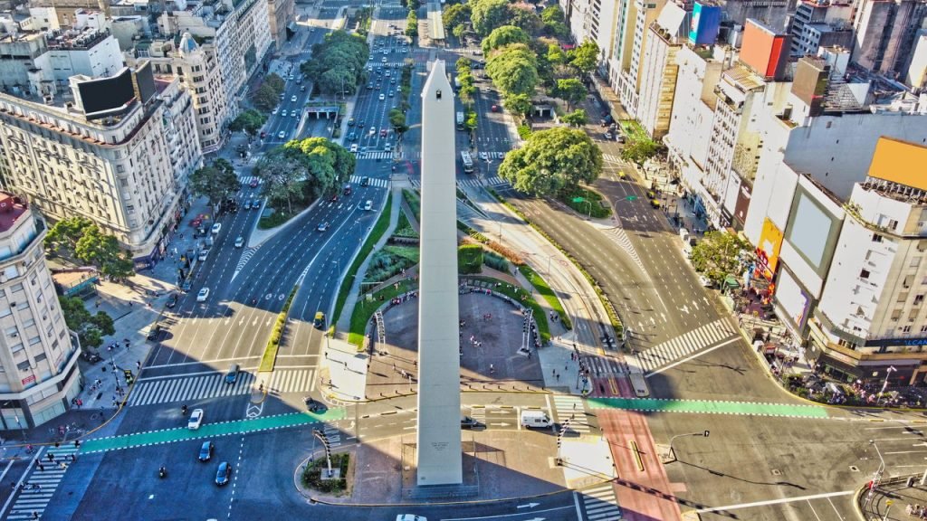Obelisco de Buenos Aires, vista aérea diurna